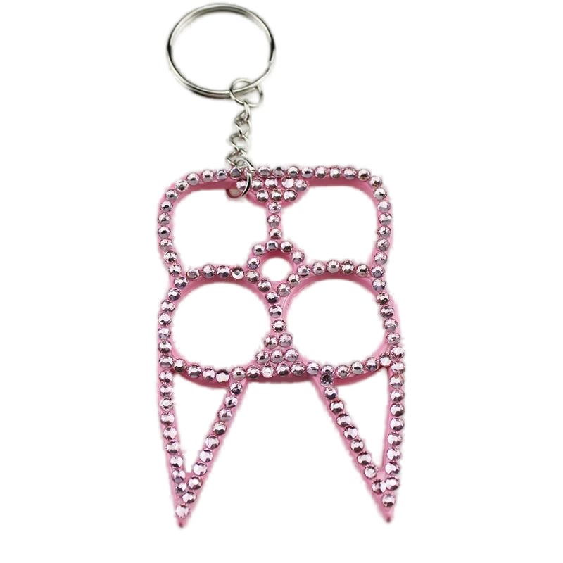 Noul model cu închizătoare pentru două degete, email colorat și metal încrustat cu diamante, instrument de spargere a ferestrelor în situații de urgență, breloc de autoapărare feminin