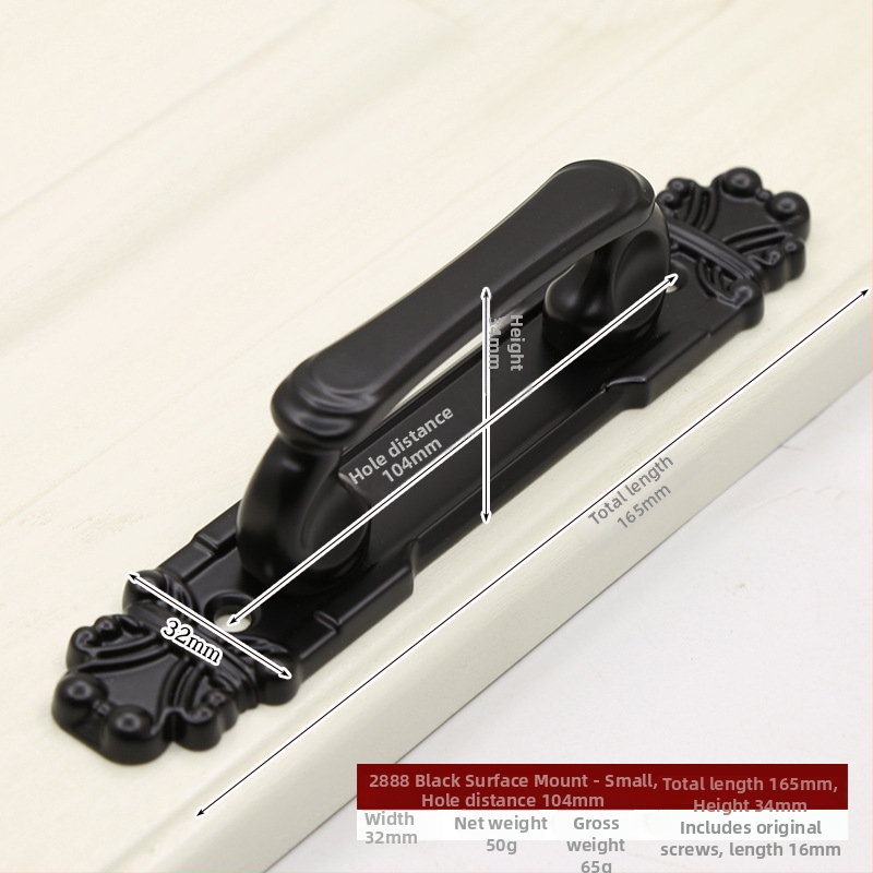 Βαρειά λαβή πόρτας τύπου barn door, χωρίς διάτρηση, επιχρωματισμός σε αντίκα χαλκό, επιφανειακή τοποθέτηση, μεγάλη για ξύλινες πόρτες