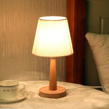 Drevená stolná lampa do spálne, LED nočná lampička, diaľkové ovládanie, nabíjateľná, kreatívny dizajn pre kŕmenie bábätka