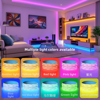 Šarolika COB LED traka, niskonaponska 12V/24V, samoljepljiva, RGBW, za kućnu dekoraciju i atmosferu bara, ledeno plava svjetlost