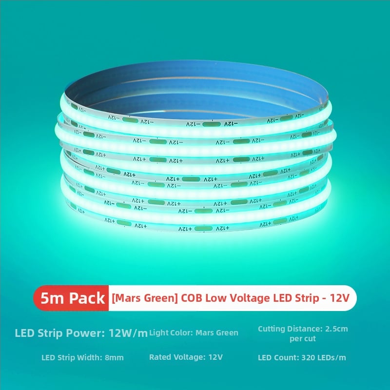 Šarolika COB LED traka, niskonaponska 12V/24V, samoljepljiva, RGBW, za kućnu dekoraciju i atmosferu bara, ledeno plava svjetlost