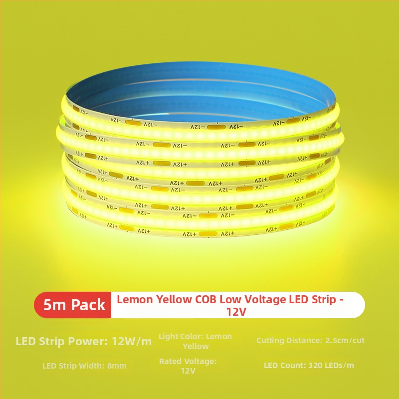 Šarolika COB LED traka, niskonaponska 12V/24V, samoljepljiva, RGBW, za kućnu dekoraciju i atmosferu bara, ledeno plava svjetlost