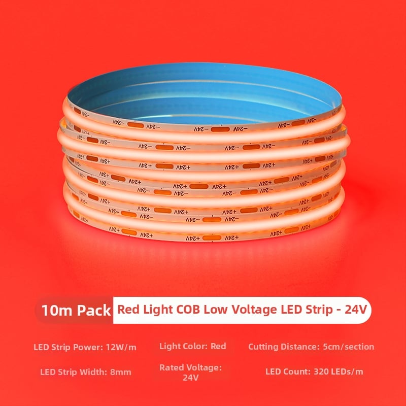 Šarolika COB LED traka, niskonaponska 12V/24V, samoljepljiva, RGBW, za kućnu dekoraciju i atmosferu bara, ledeno plava svjetlost