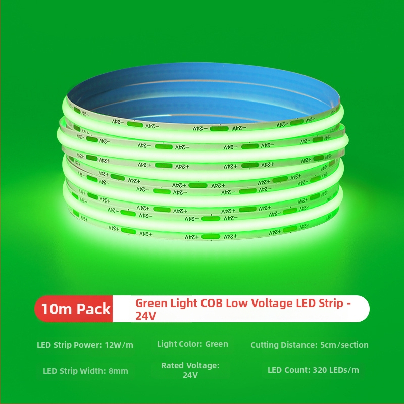 Šarolika COB LED traka, niskonaponska 12V/24V, samoljepljiva, RGBW, za kućnu dekoraciju i atmosferu bara, ledeno plava svjetlost