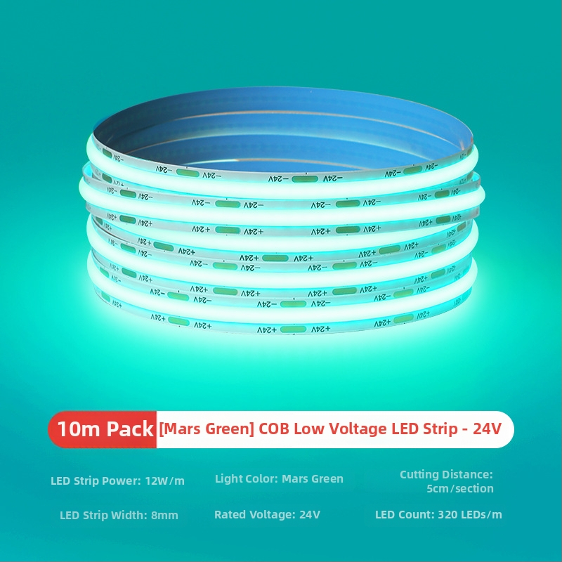 Šarolika COB LED traka, niskonaponska 12V/24V, samoljepljiva, RGBW, za kućnu dekoraciju i atmosferu bara, ledeno plava svjetlost