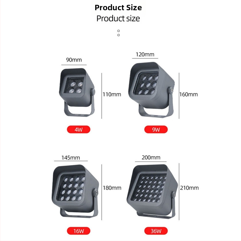 LED štvorcový floodlight pre vonkajšie použitie, IP65 vodotesný, záhrada, stena a krajina