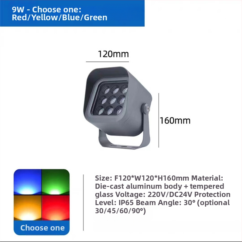 LED štvorcový floodlight pre vonkajšie použitie, IP65 vodotesný, záhrada, stena a krajina