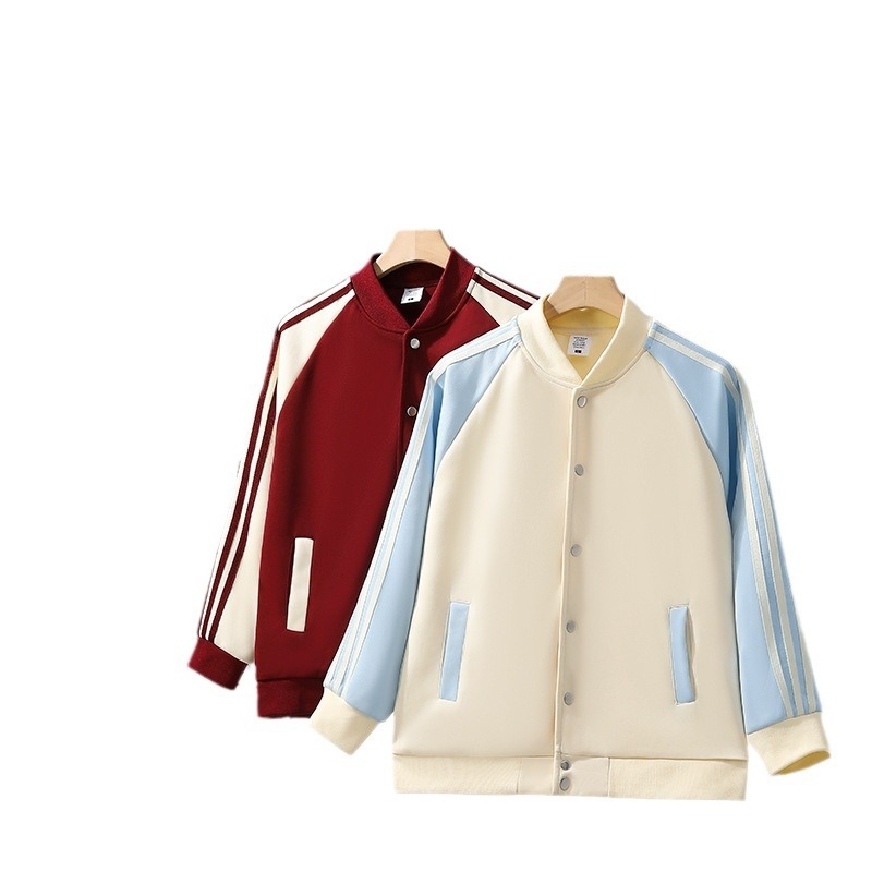 Őszi–téli retro preppy stílusú osztályos baseball dzseki egyedi hímzett logóval