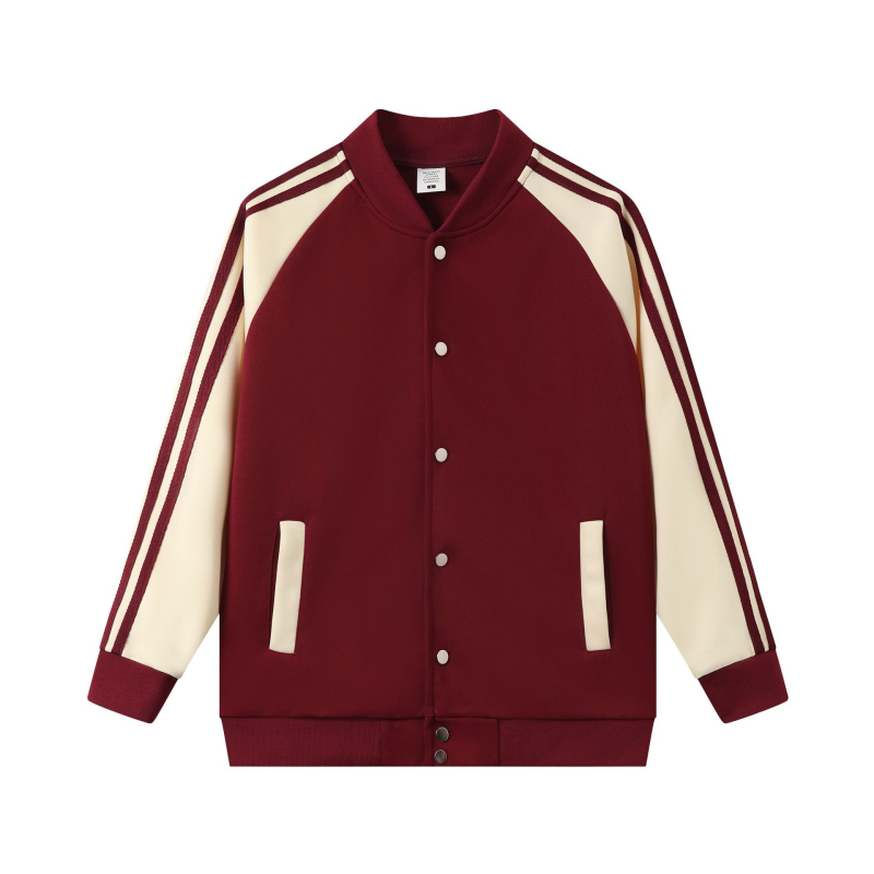 Őszi–téli retro preppy stílusú osztályos baseball dzseki egyedi hímzett logóval