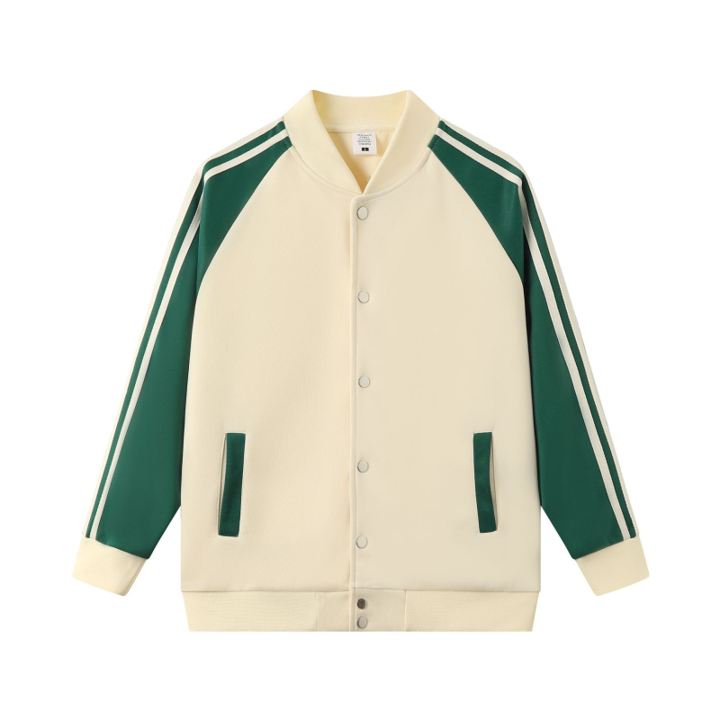 Őszi–téli retro preppy stílusú osztályos baseball dzseki egyedi hímzett logóval