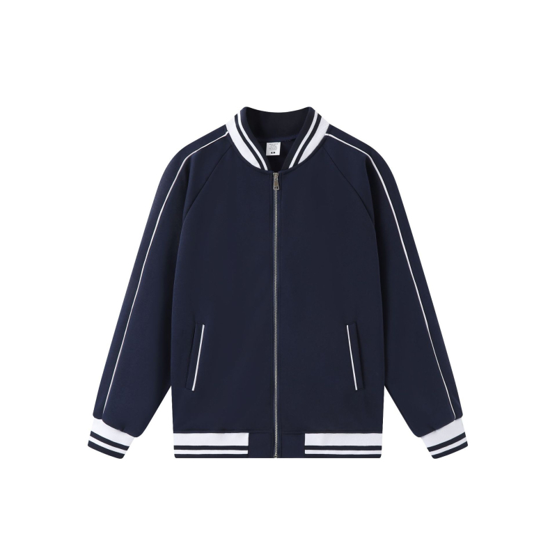 Őszi–téli retro preppy stílusú osztályos baseball dzseki egyedi hímzett logóval
