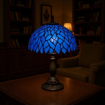 Érintéses vintage lámpa éjjeliszekrényhez, kézzel készített, 30 cm-es üvegbura