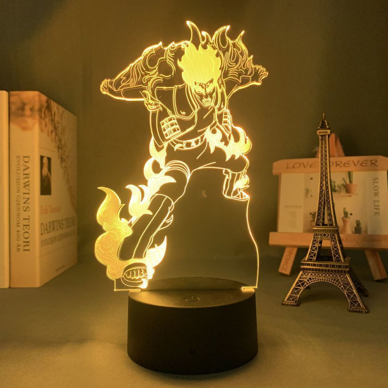 3D noćna LED lampica DIY sa sedmoboјnim atmosferom, crtani Ninja serijal, 3D stolna lampa s daljinskim upravljačem