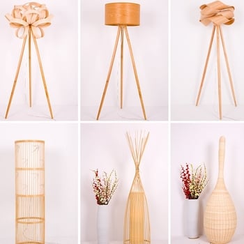 Japonski stil podna lampa s tatami motivima, Zen bambus umjetnost, drvena dekorativna lampa za dnevni boravak i spavaću sobu