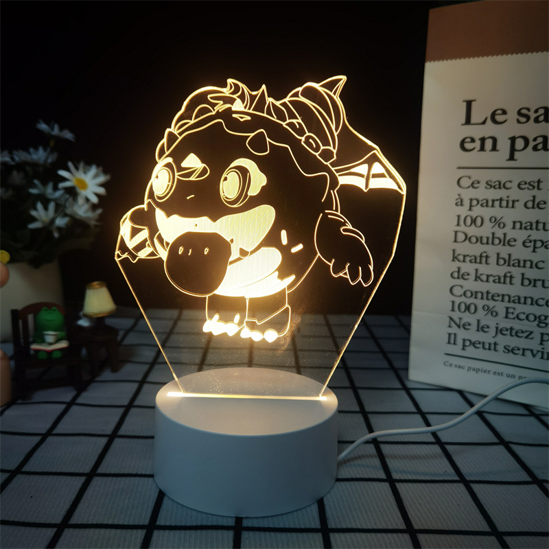 3D noćna svjetiljka Egg Party s figuricama Baker, Drumming Sheep i Apple – ukrasno svjetlo za dječje rođendane