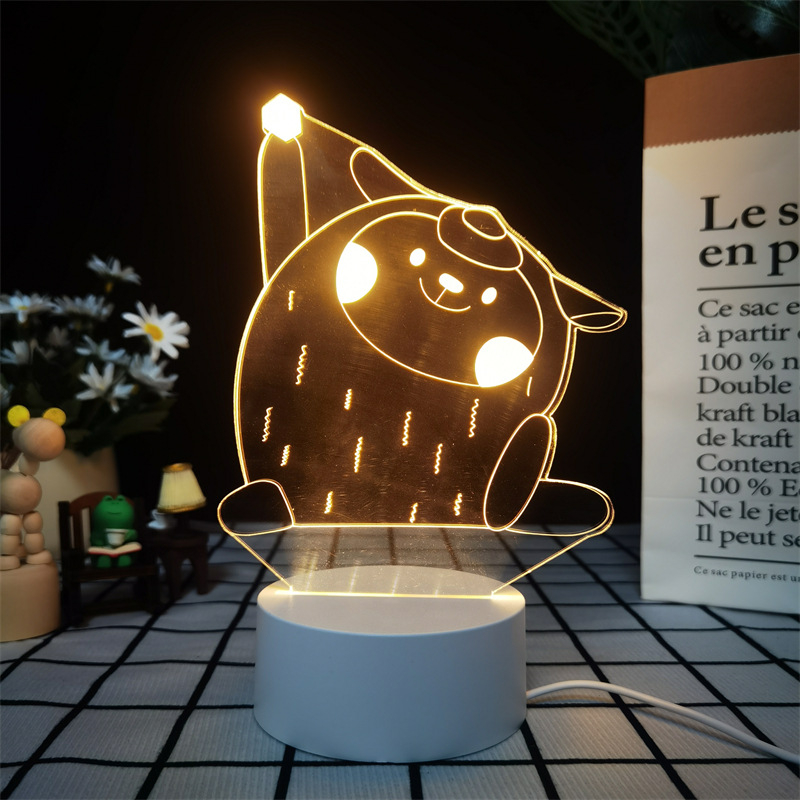3D noćna svjetiljka Egg Party s figuricama Baker, Drumming Sheep i Apple – ukrasno svjetlo za dječje rođendane