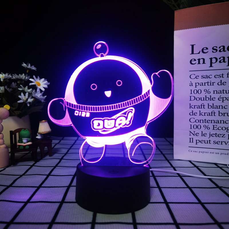 3D noćna svjetiljka Egg Party s figuricama Baker, Drumming Sheep i Apple – ukrasno svjetlo za dječje rođendane