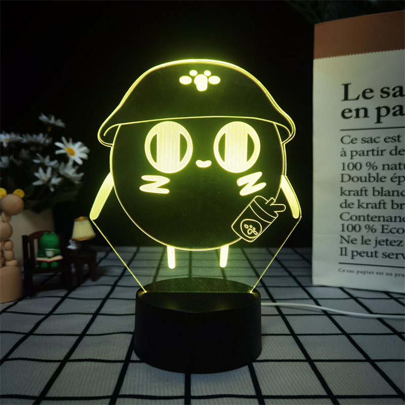 3D noćna svjetiljka Egg Party s figuricama Baker, Drumming Sheep i Apple – ukrasno svjetlo za dječje rođendane