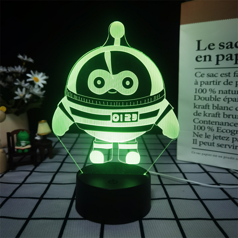 3D noćna svjetiljka Egg Party s figuricama Baker, Drumming Sheep i Apple – ukrasno svjetlo za dječje rođendane
