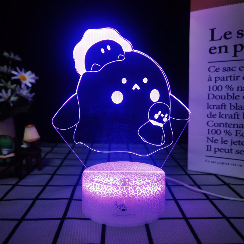 3D noćna svjetiljka Egg Party s figuricama Baker, Drumming Sheep i Apple – ukrasno svjetlo za dječje rođendane