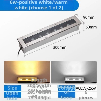 LED vonkajšie vodotesné podzemné svetlo – kruhový a obdĺžnikový tvar, nerezová oceľ, pásové podzemné osvetlenie pre parky a dvory