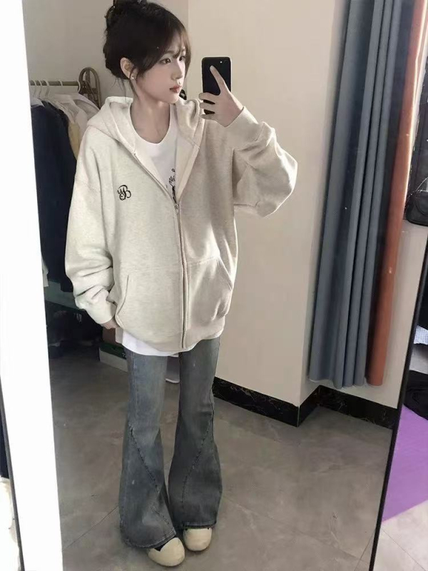 Ženski oversize hoodie s kapuljom i zipom – zimski stil 2025