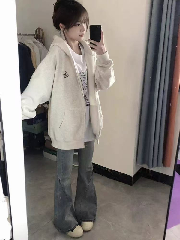 Ženski oversize hoodie s kapuljom i zipom – zimski stil 2025