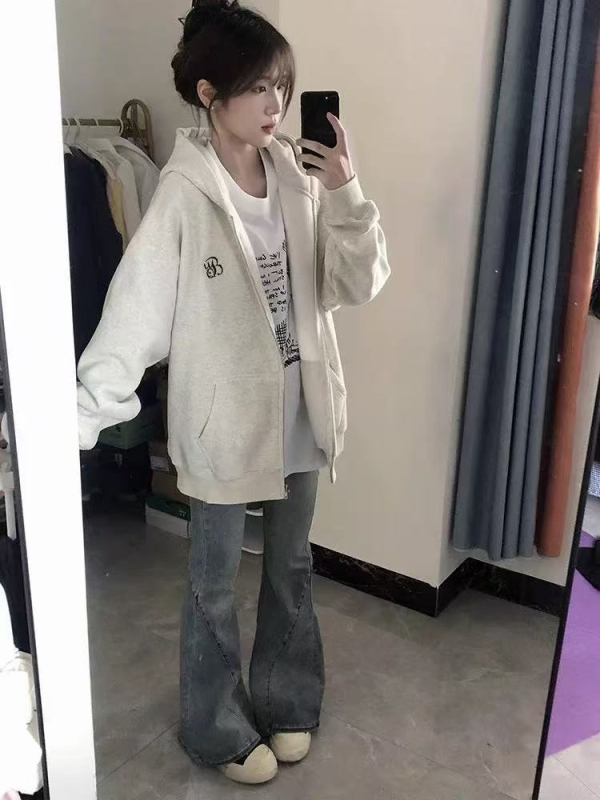 Ženski oversize hoodie s kapuljom i zipom – zimski stil 2025