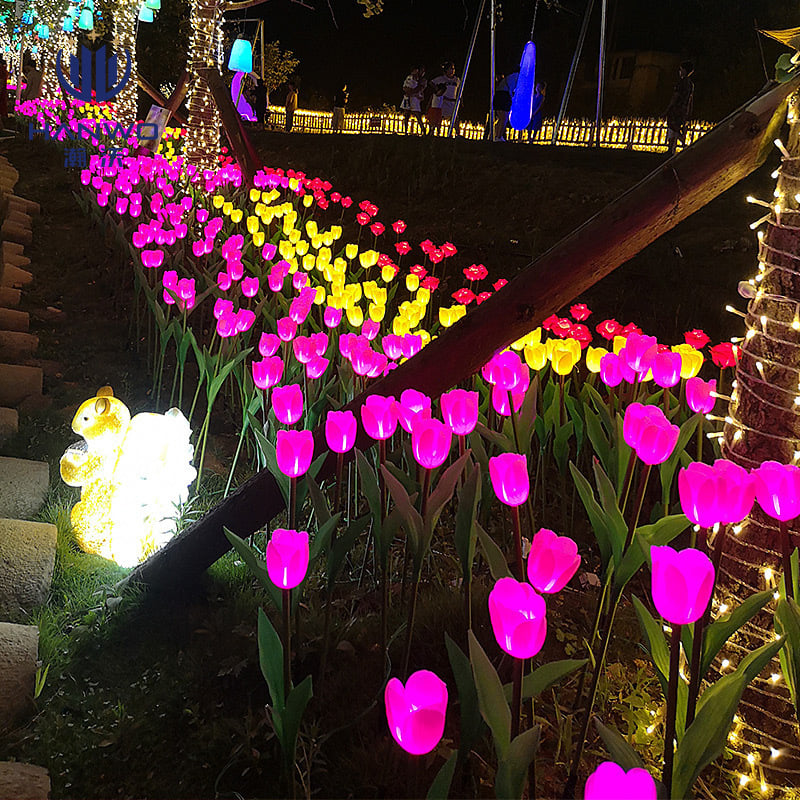 Vanjska LED tulipan lampica sa stalkom za park, krajolik i travnjak
