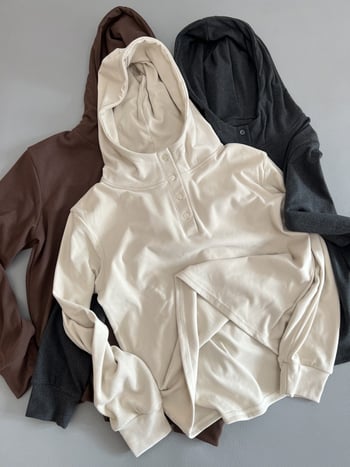 Ženski lagani hoodie s kapuljom, dugi rukavi, slobodan kroj