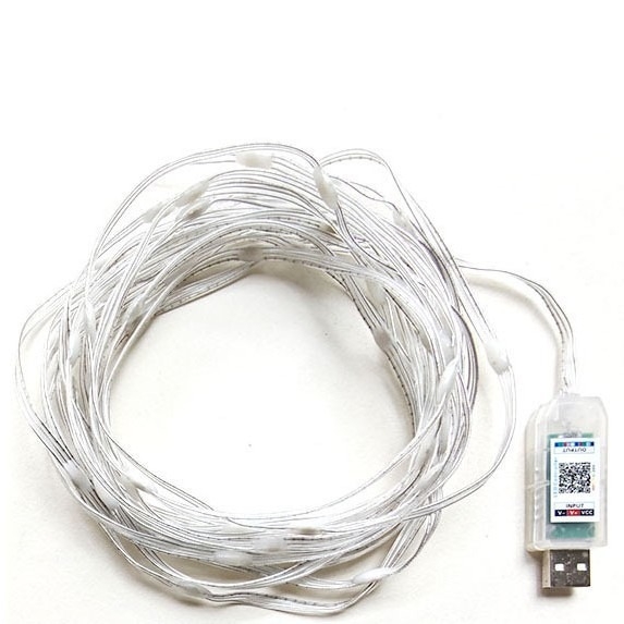 USB LED nit s bakrenim žicom, dvobojne boje, za unutarnju i vanjsku upotrebu, dekor za kampiranje, dvorište i hodnik.