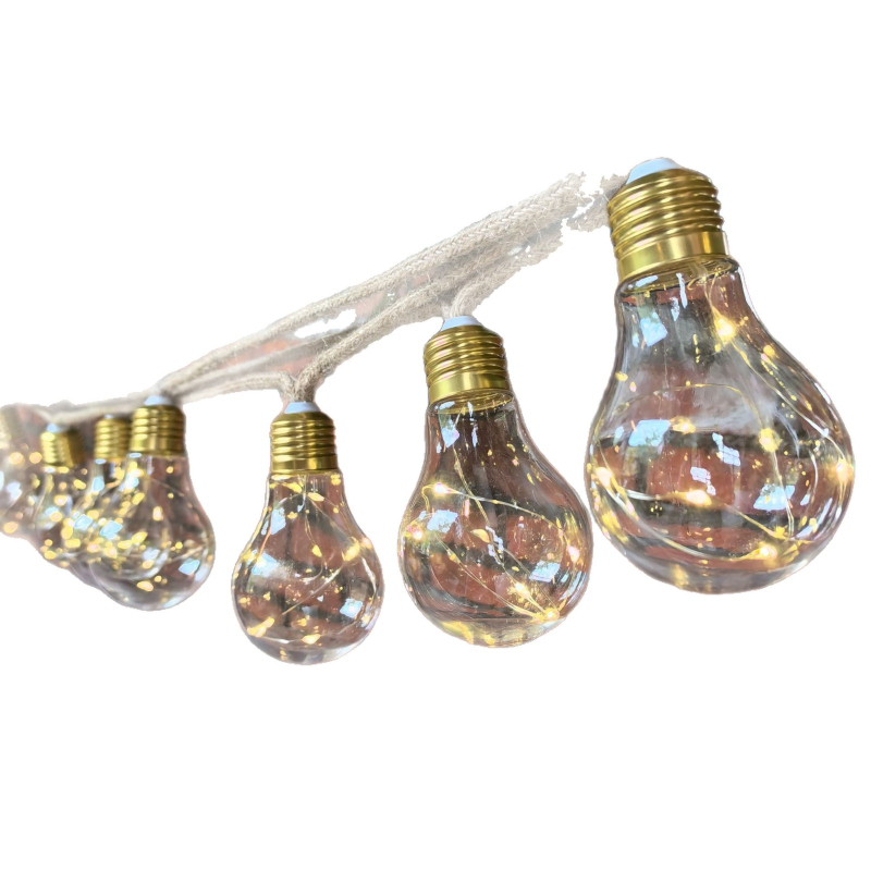 LED εξωτερικά ηλιακά διακοσμητικά φώτα με σχοινί κάνναβης, χριστουγεννιάτικα φώτα κήπου, γιρλάντα κήπου με ατμόσφαιρα και εφέ αστροφεγγιά