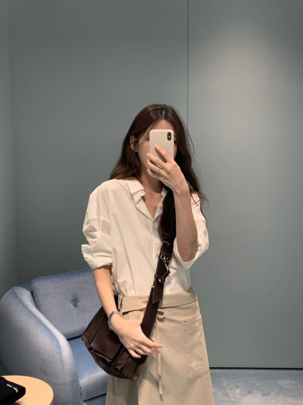 Ženska košulja od 100% pamuka, japansko-korejski casual stil, udoban kroj, dugi rukav