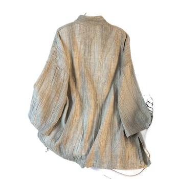 Ženski top od pamuka i lana u kineskom stilu, retro Hanfu, labav kroj, vezanje sprijeda