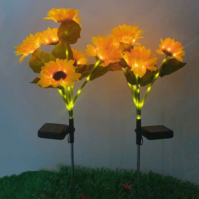 Solarna LED lampa u obliku šestokrakog suncokreta za vanjsku dekoraciju vrta