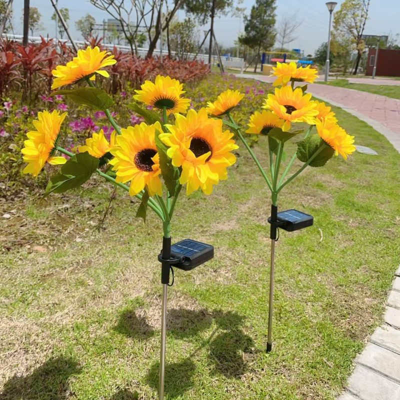 Solarna LED lampa u obliku šestokrakog suncokreta za vanjsku dekoraciju vrta