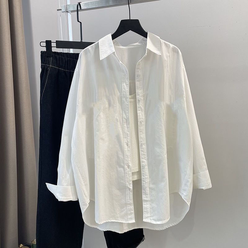 Ženska košulja-blejzer od mješavine Tencel-pamuka, bez peglanja, zaštita od sunca, proljeće-jesen, korejski stil, udoban široki kroj, dugi rukav, za vanjsku upotrebu