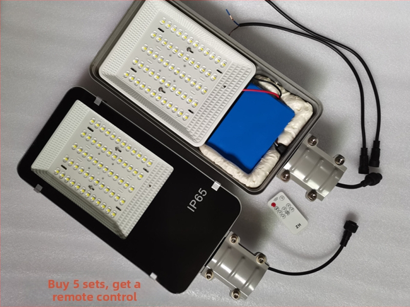 Solárna pouličná lampa s integrovanou hlavou, vonkajšie použitie, 12V 60W, LED Gold Bean, vrátane batérie a súprav na montáž a opravy