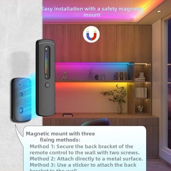 C04RF nízkonapäťový RGBW LED pás dimmer ovládač s ultra tenkým dotykovým posuvníkom, 2,4 GHz RF
