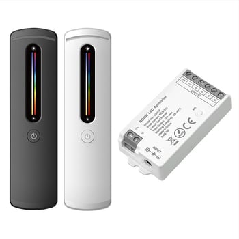 C04RF nízkonapäťový RGBW LED pás dimmer ovládač s ultra tenkým dotykovým posuvníkom, 2,4 GHz RF