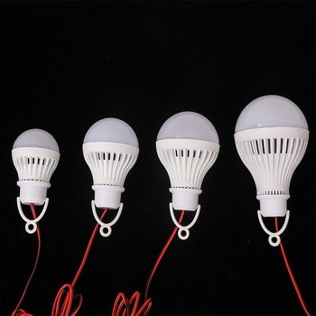 LED крушка за щанд на нощен пазар, висока яркост, аварийна 12V постоянен ток, крокодилска щипка с кабел