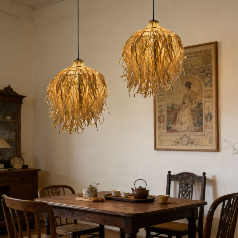 Αμπαζούρ από ραφία σε στυλ Wabi-Sabi, χειροποίητος, φουσκωτός σφαιρικός σχεδιασμός, διακοσμητικό για ξενώνα, καθιστικό και υπνοδωμάτιο, ζεν ατμόσφαιρα