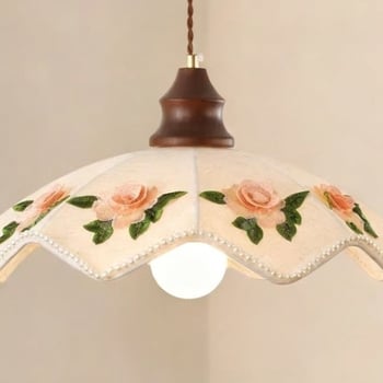 Závesný jedálenský luster so skleneným tienidlom, stredoveký štýl, francúzske retro wabi-sabi, LED