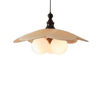 Závesný jedálenský luster so skleneným tienidlom, stredoveký štýl, francúzske retro wabi-sabi, LED