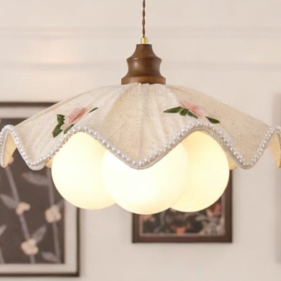 Závesný jedálenský luster so skleneným tienidlom, stredoveký štýl, francúzske retro wabi-sabi, LED