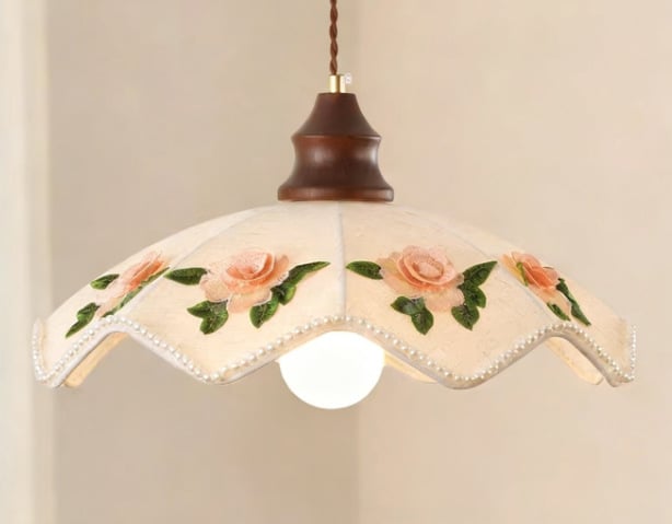 Závesný jedálenský luster so skleneným tienidlom, stredoveký štýl, francúzske retro wabi-sabi, LED