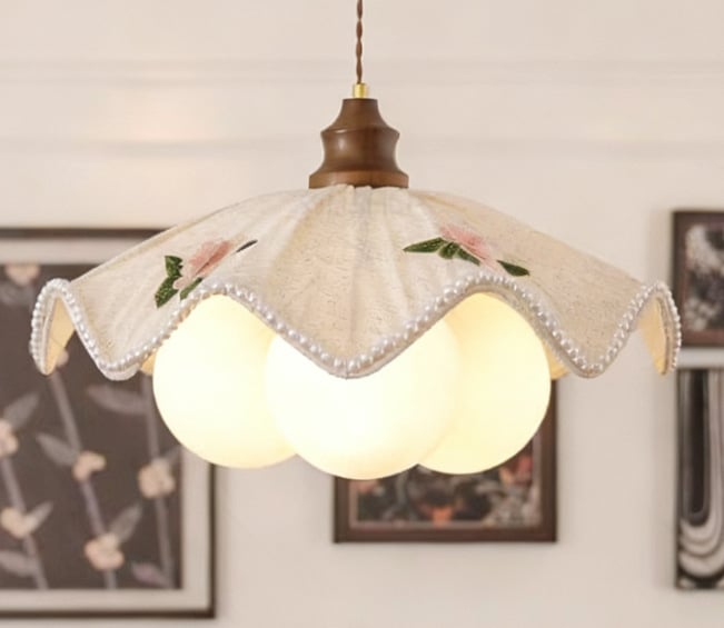 Závesný jedálenský luster so skleneným tienidlom, stredoveký štýl, francúzske retro wabi-sabi, LED