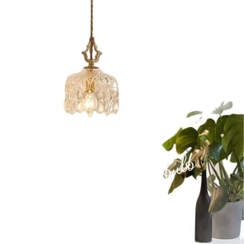 Francúzska retro krištáľová visiacia lampa a nástenné svetlo pre chodbu, vstup, pri posteli, balkón a šatník