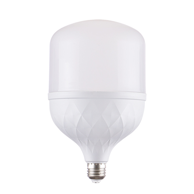 LED крушка E27, енергоспестяваща, бяла светлина, диамантен стил, висока мощност, алуминиево тяло с пластмасово покритие