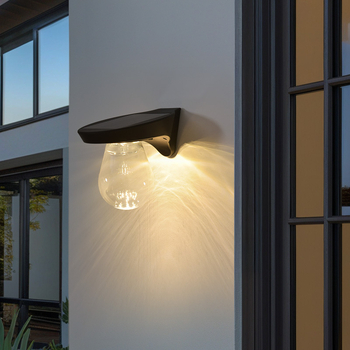Solarna zidna svjetiljka za vanjsku upotrebu, sferična LED rasvjeta za vrt i balkon, IP65, 7W